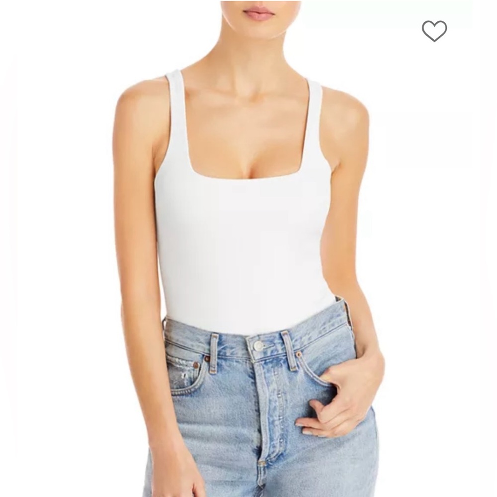 Good American Modern Tank Scuba Bodysuit. White, Size 3.